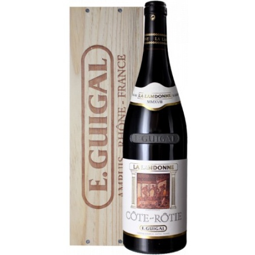 Guigal Côte-Rôtie La Landonne 2018 en caja de madera